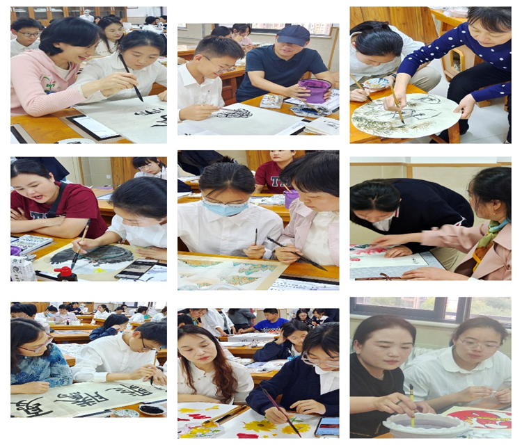 圖片3 ：孩子和家長(zhǎng)揮灑自如，筆墨生花.png